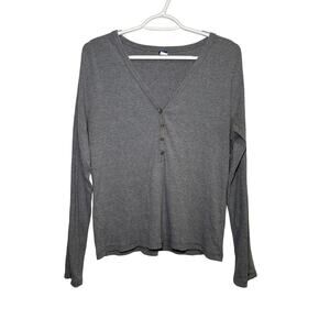 Old Navy henley gray long sleeve shirt womens XL y2k‎ fairy bella swan 2000s